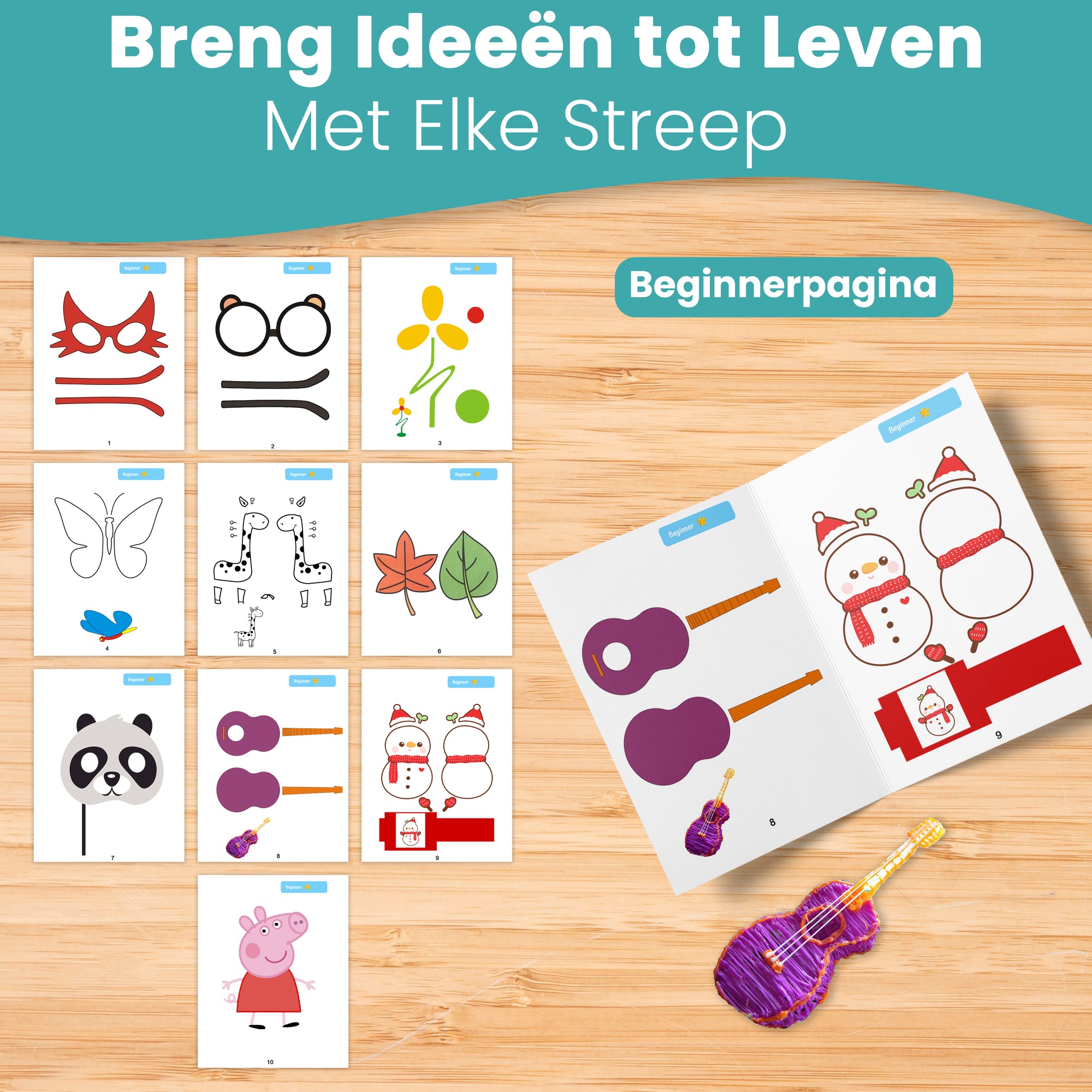 Livro de desenho com caneta 3D XXL - 40 Modelos