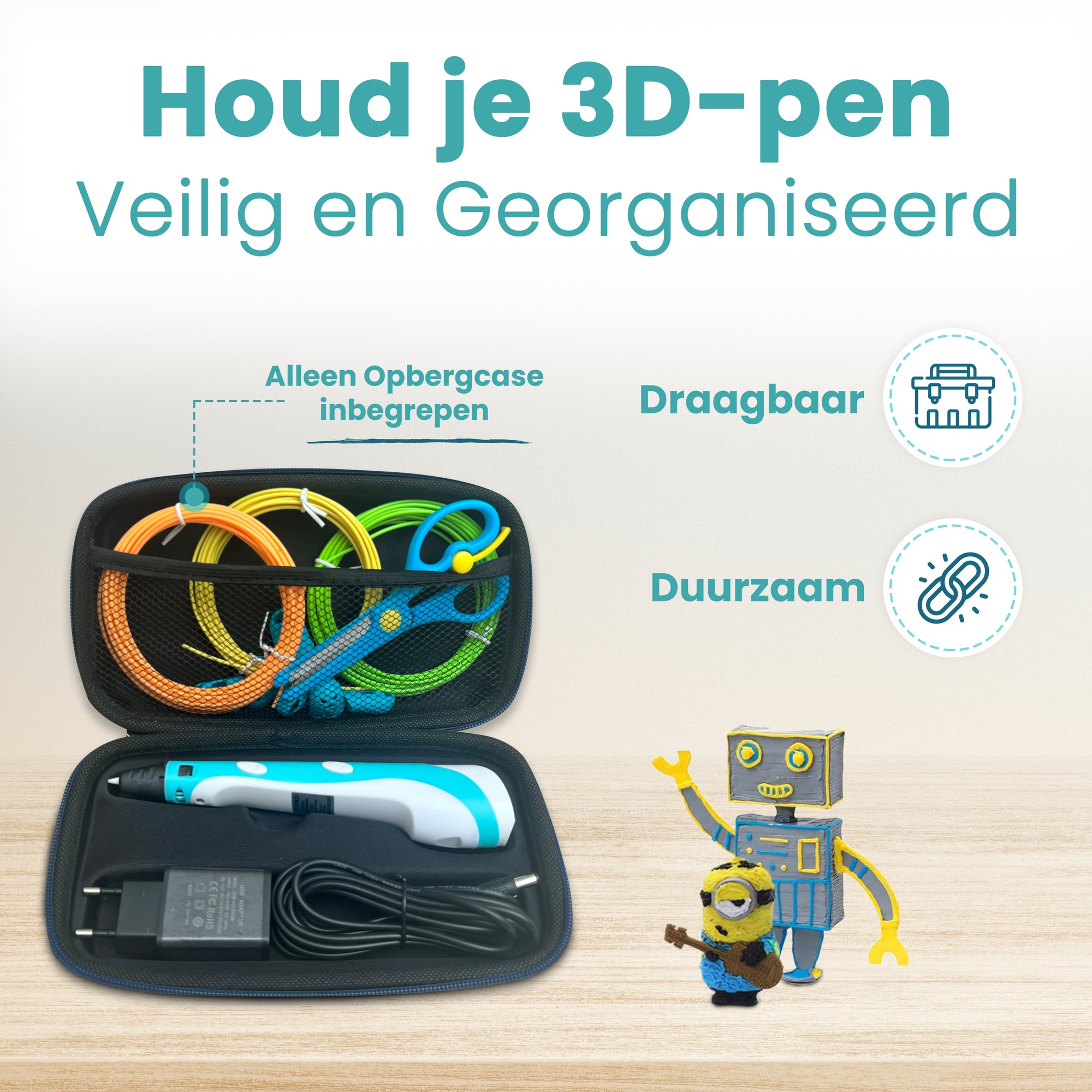 3D Pen Opbevaring Etui - Sort